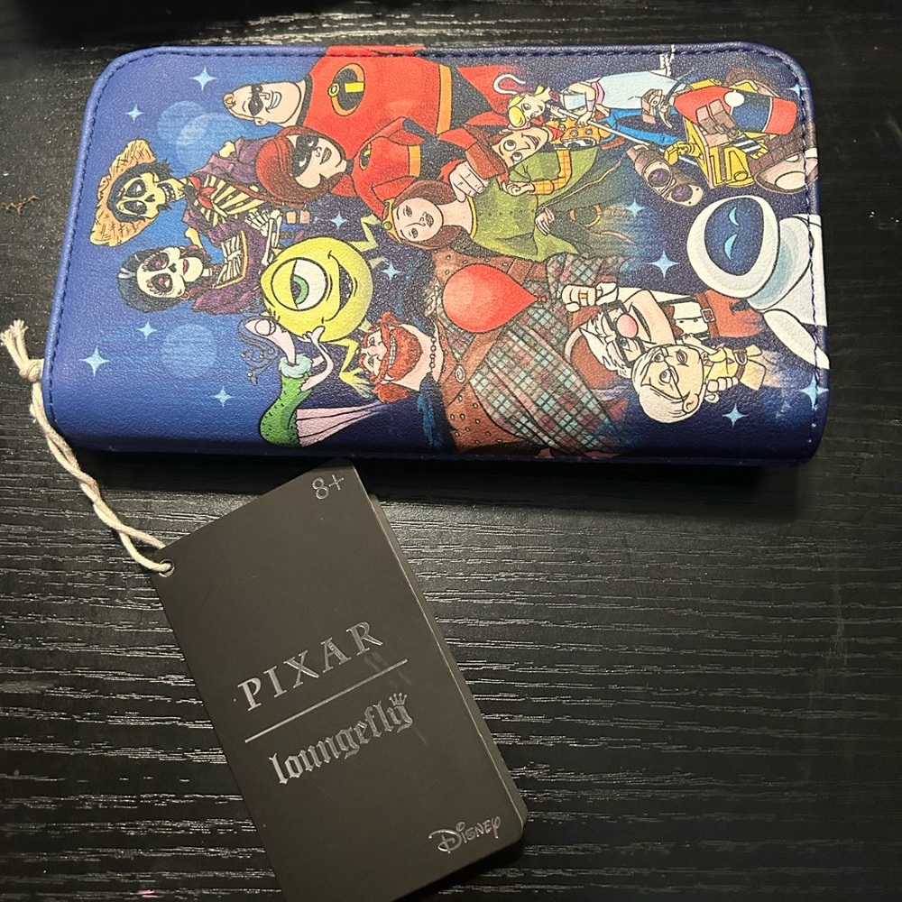 Loungefly Blue Pixar Family Stacked Wallet - Wristlet
